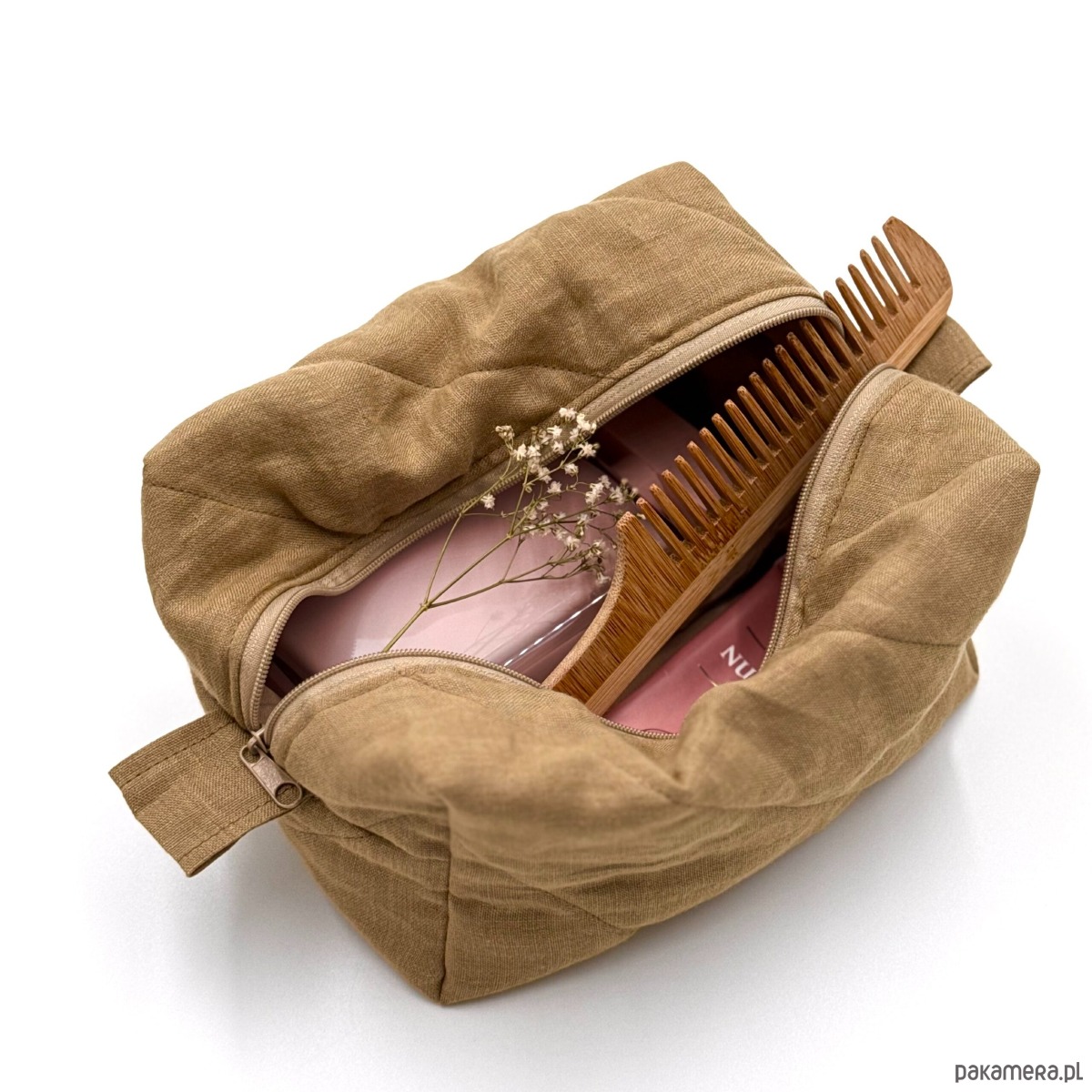 kosmetyczki Kosmetyczka kostka Len khaki 1