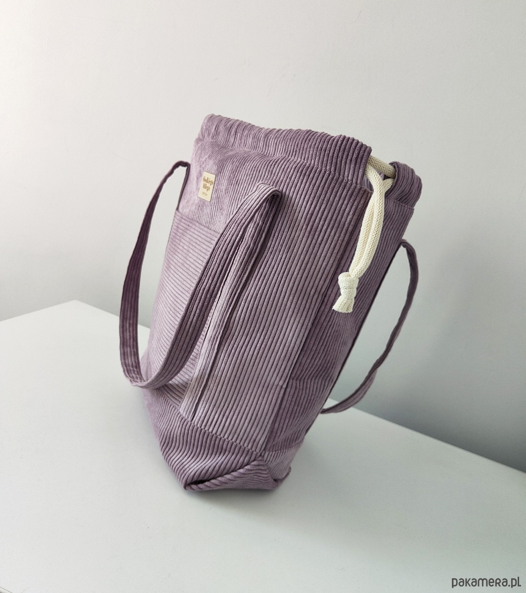 torby na ramię Torba SummerBag LAVANDA-duża lawendowa torba sztruksowa 2