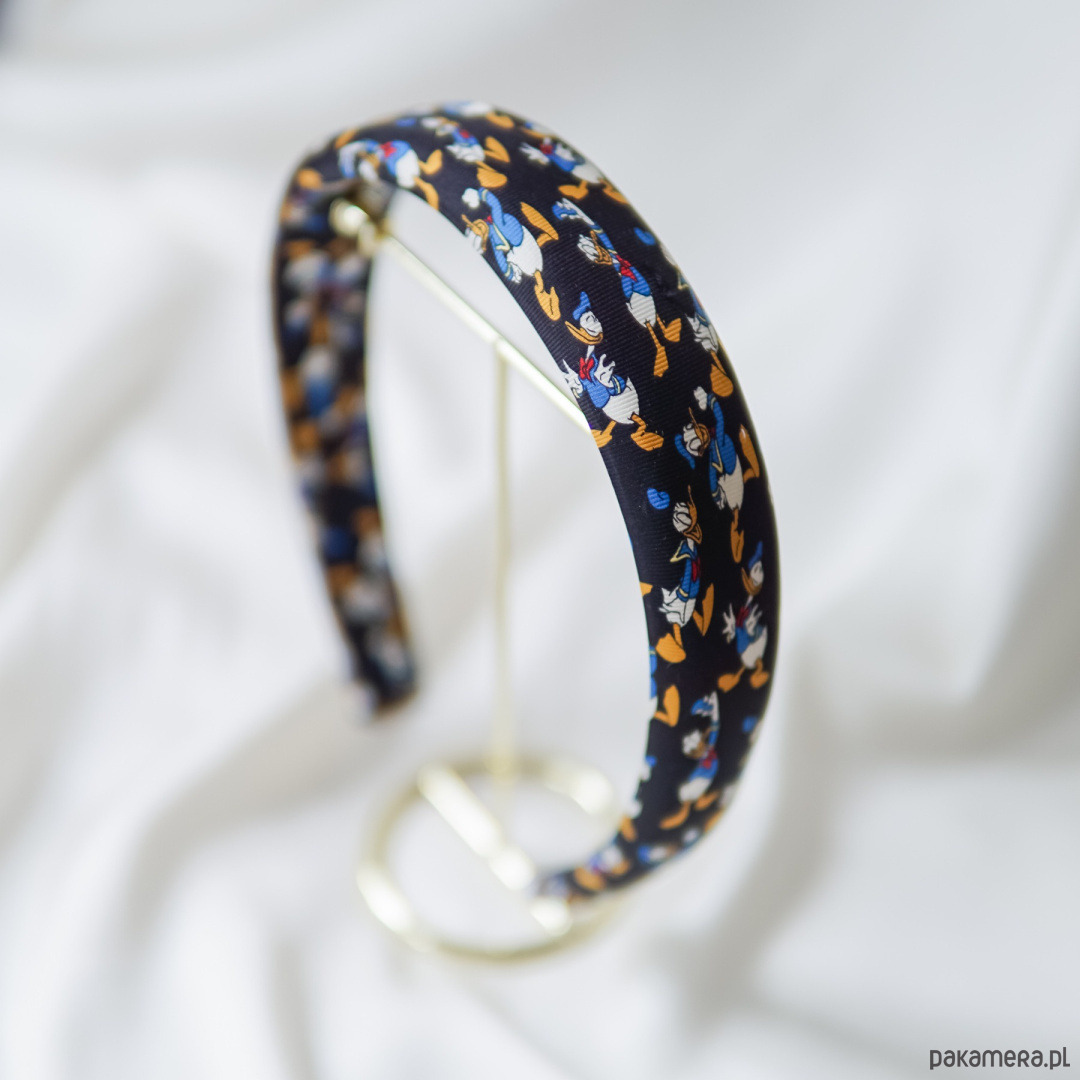 opaski do włosów Opaska z jedwabnego krawata kaczor Donald 1