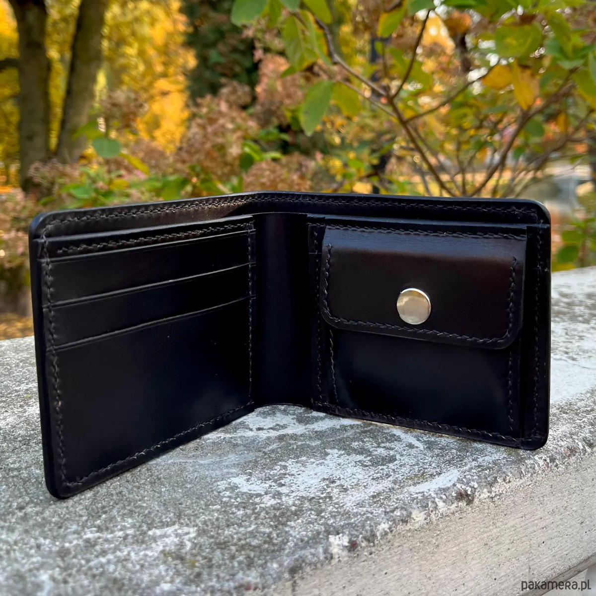 portfele męskie Portfel skórzany klasyczny na banknoty i bilon 9