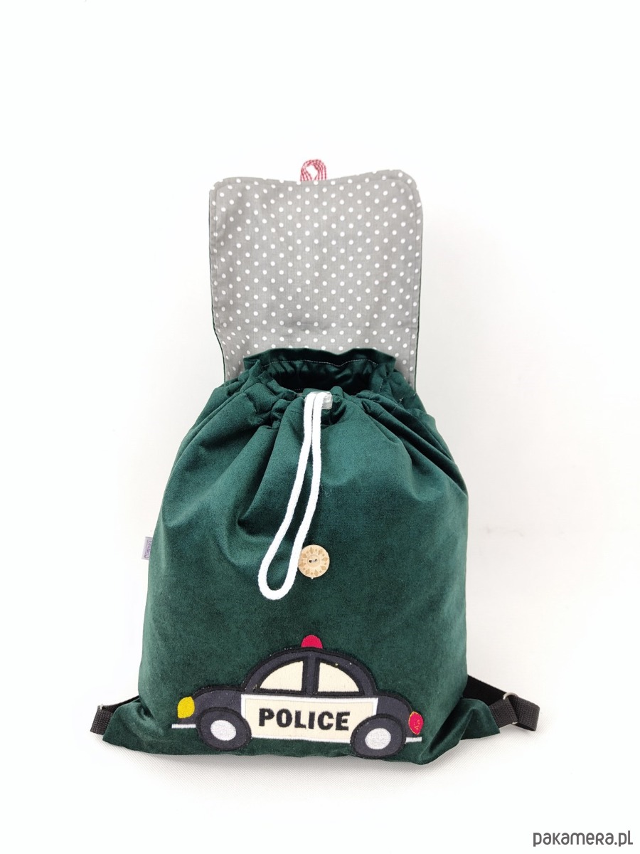 torebki, worki i plecaki dziecięce Prezent dla chłopca - plecak z radiowozem i imieniem 2