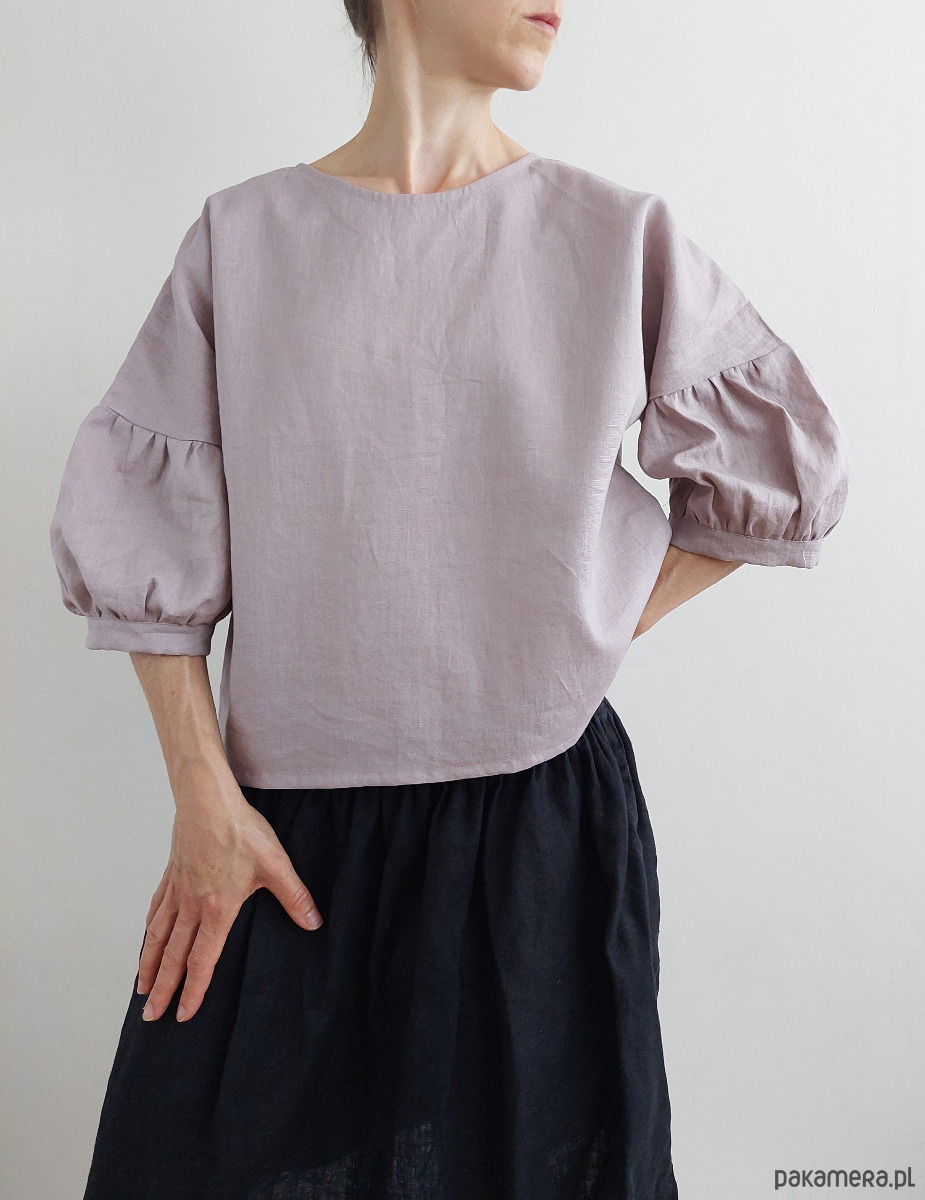 bluzki - inne Bluzka "COSMOS" 100% len, old rose 6