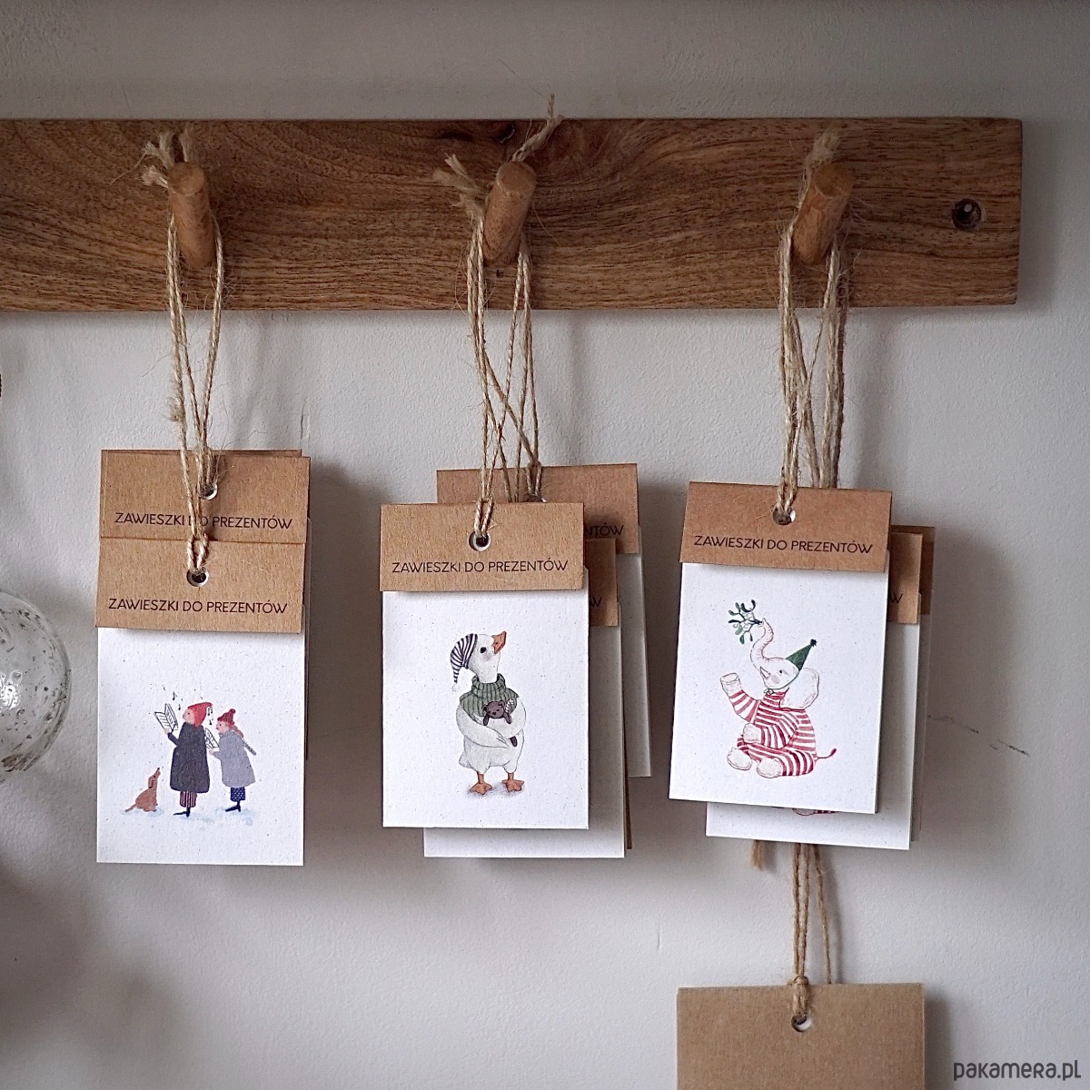 dekoracje świąteczne Zestaw etykietek do prezentów świątecznych (słoń, myszka, świnka) 4