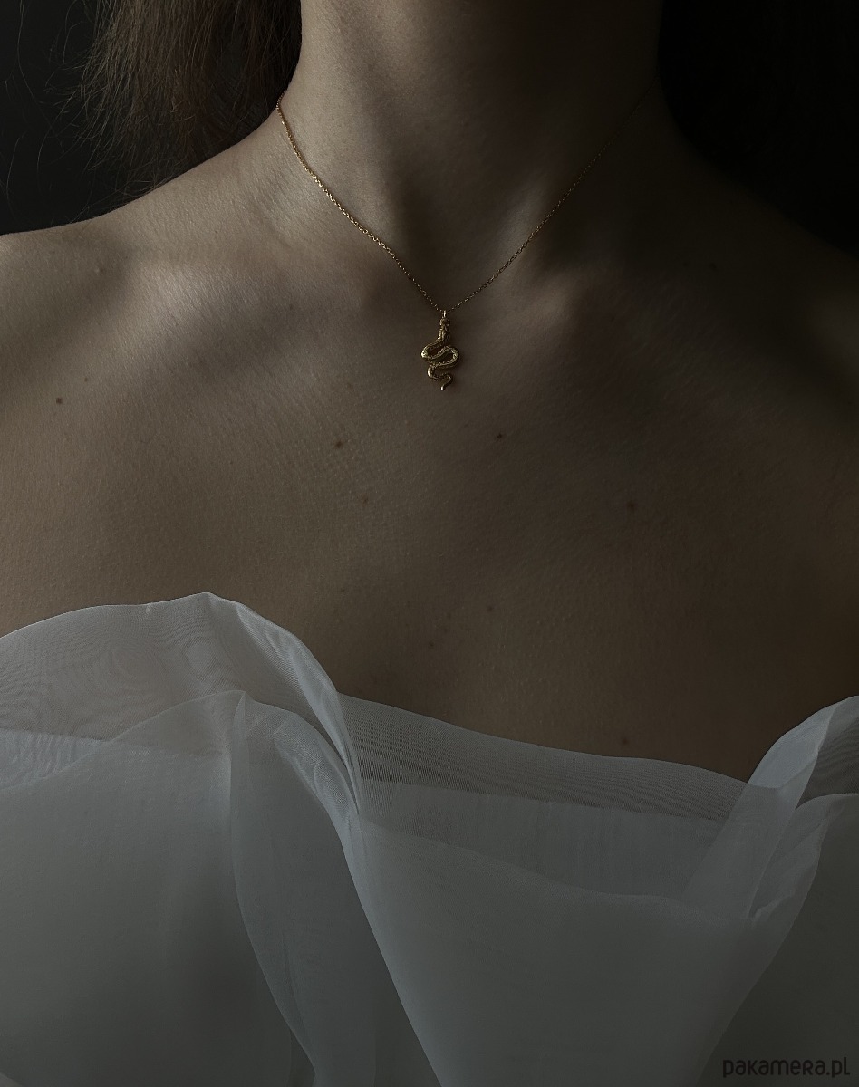 srebrne naszyjniki Srebrny naszyjnik z gniecionym wężem 1