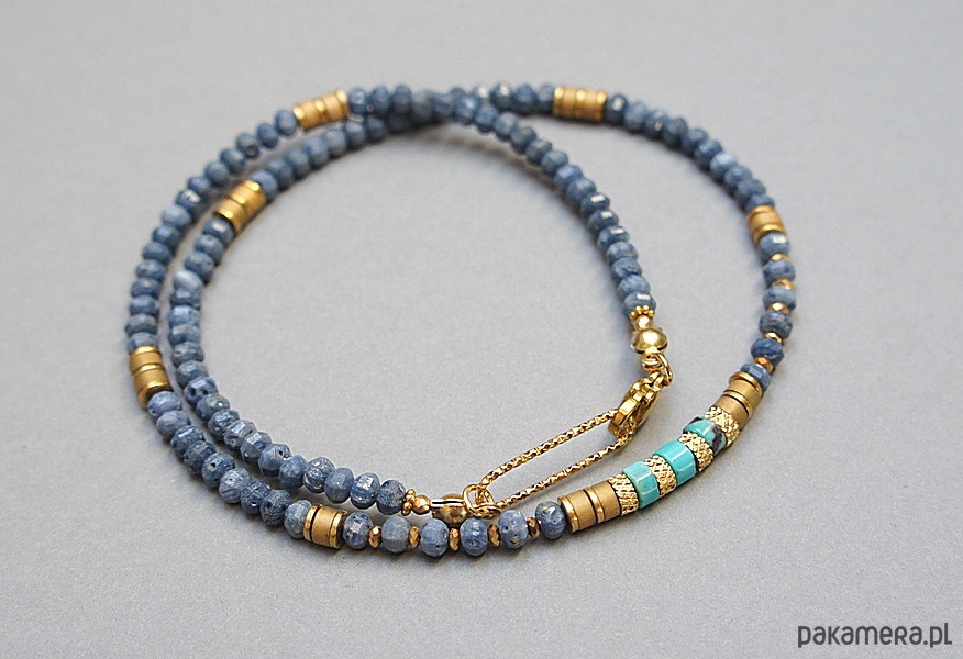 chokery Koral niebieski /choker/ naszyjnik  - Szlachetna kolekcja 1