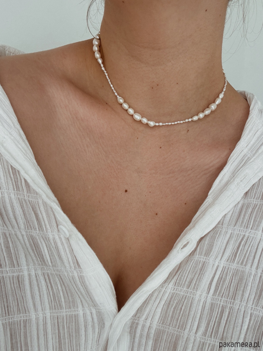 złote naszyjniki Naszyjnik z pereł naturalnych 8