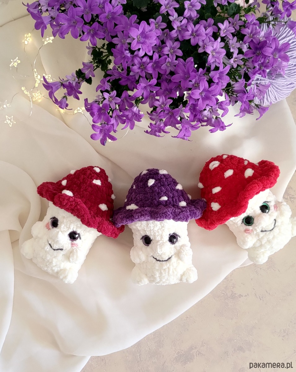 misie i maskotki Muchomorek pluszowy czerwony, Zabawka grzybek, Prezent dla dziecka 2