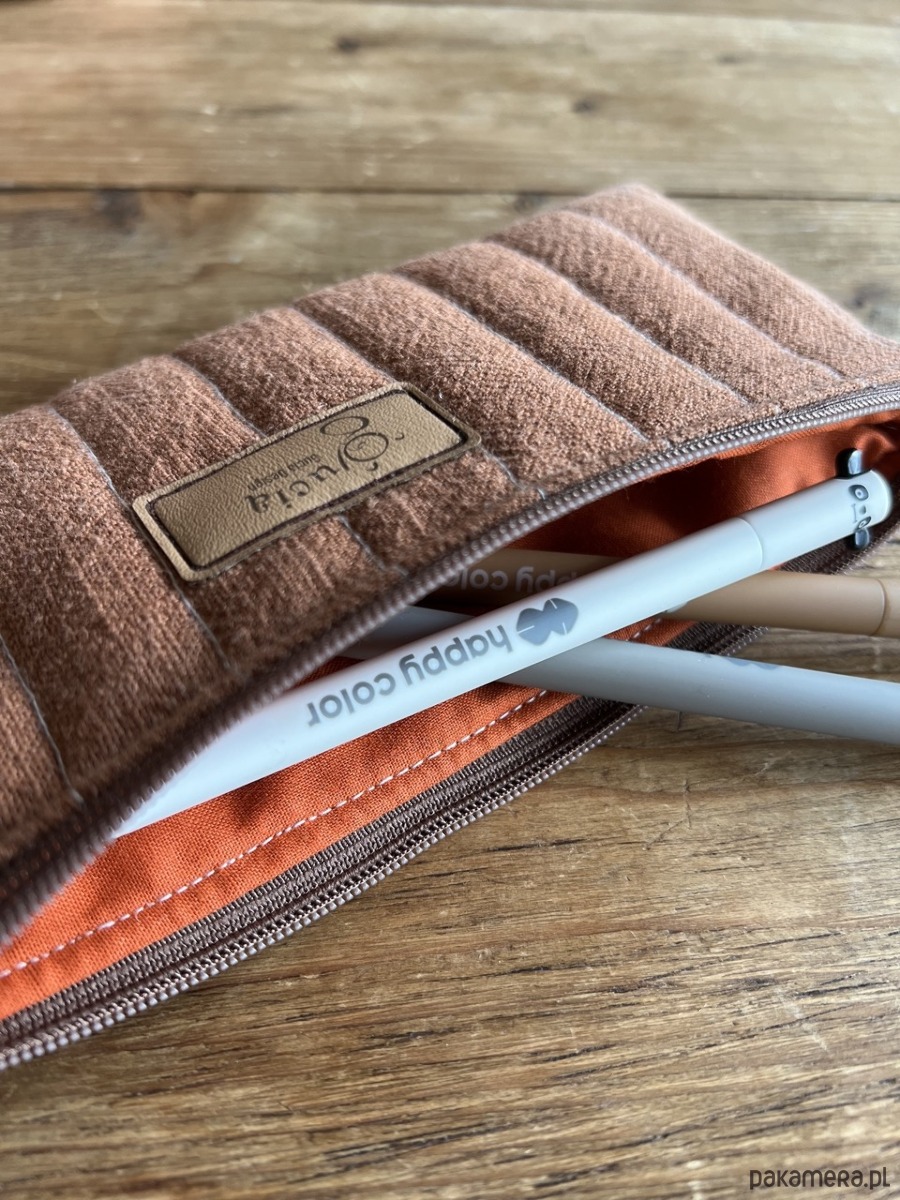 piórniki Piórnik lniany rudy  / mini kosmetyczka 5