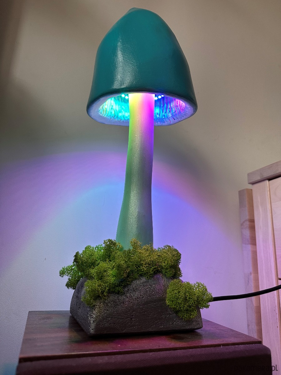 dekoracje świetlne Poświetlany grzybek- lampka "Turkusik" 1