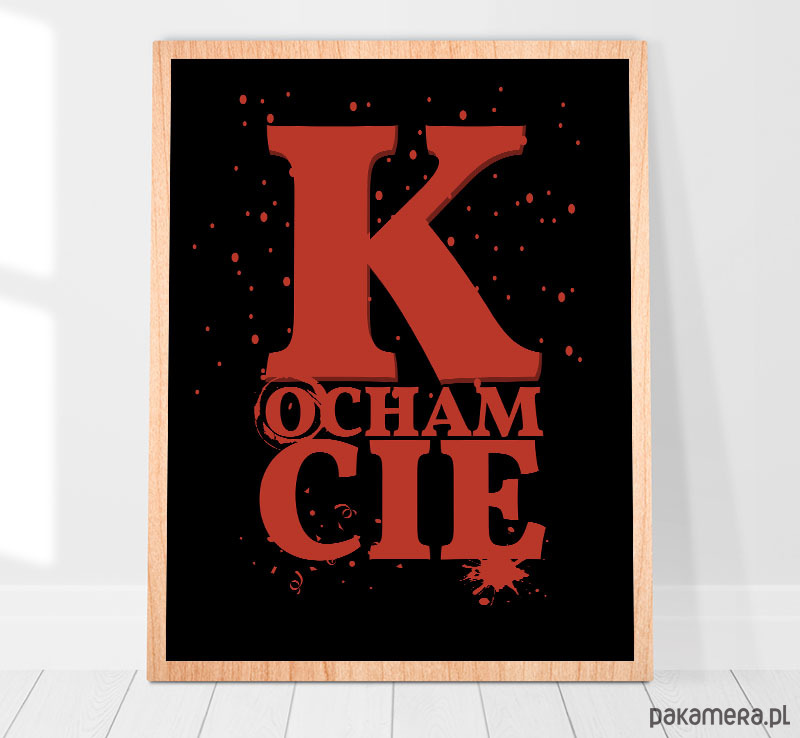 plakaty Kocham Cię - Obraz walentynkowy - napis Kocham 3