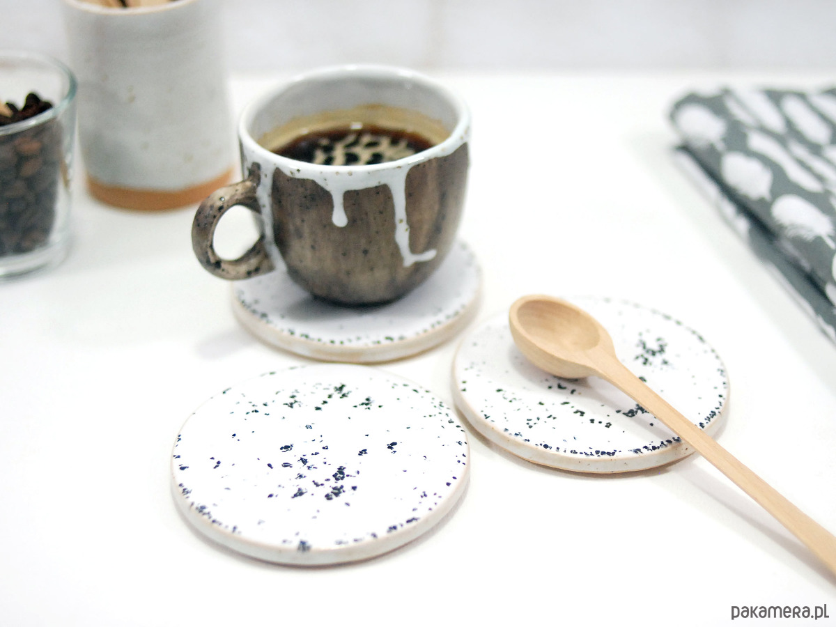 podkładki do kuchni Ceramiczne podkładki pod kubek - marmur 4