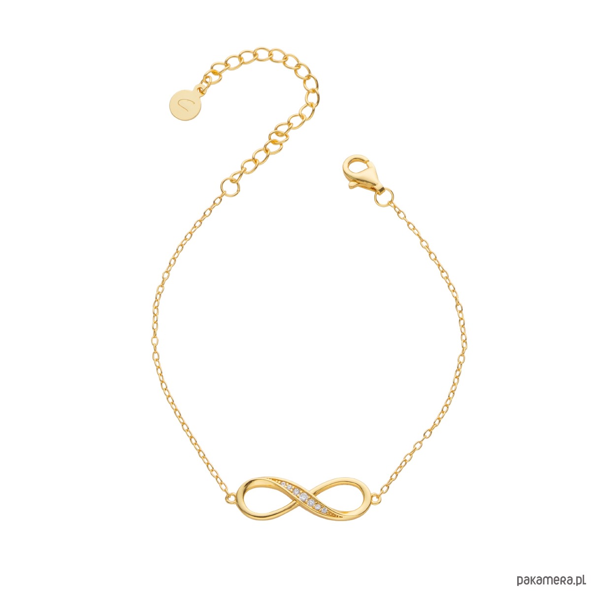 bransoletki złote Bransoletka nieskończoność cyrkonie srebro 925 pozłacane 1