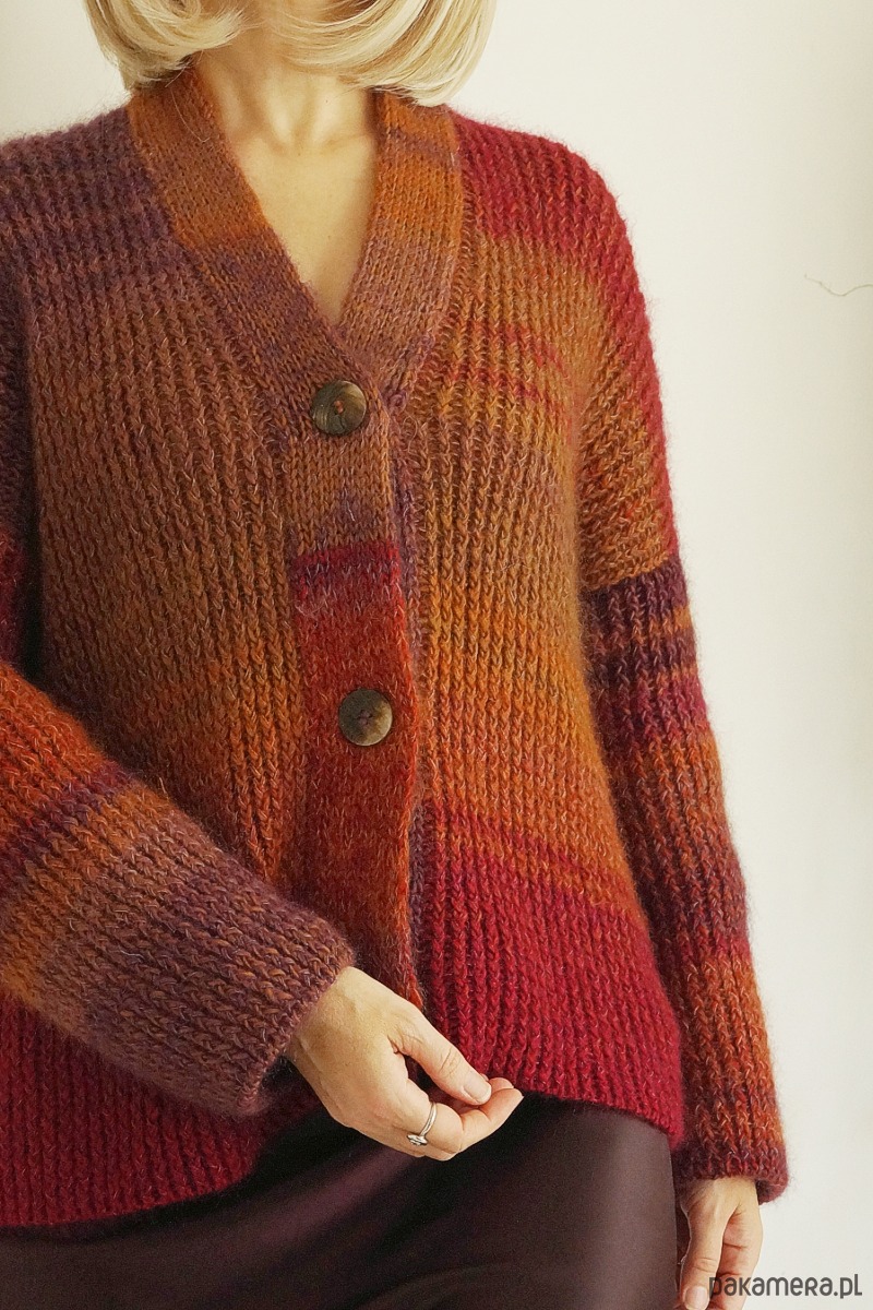 kardigany damskie Kardigan Poema - dzikie wino 5