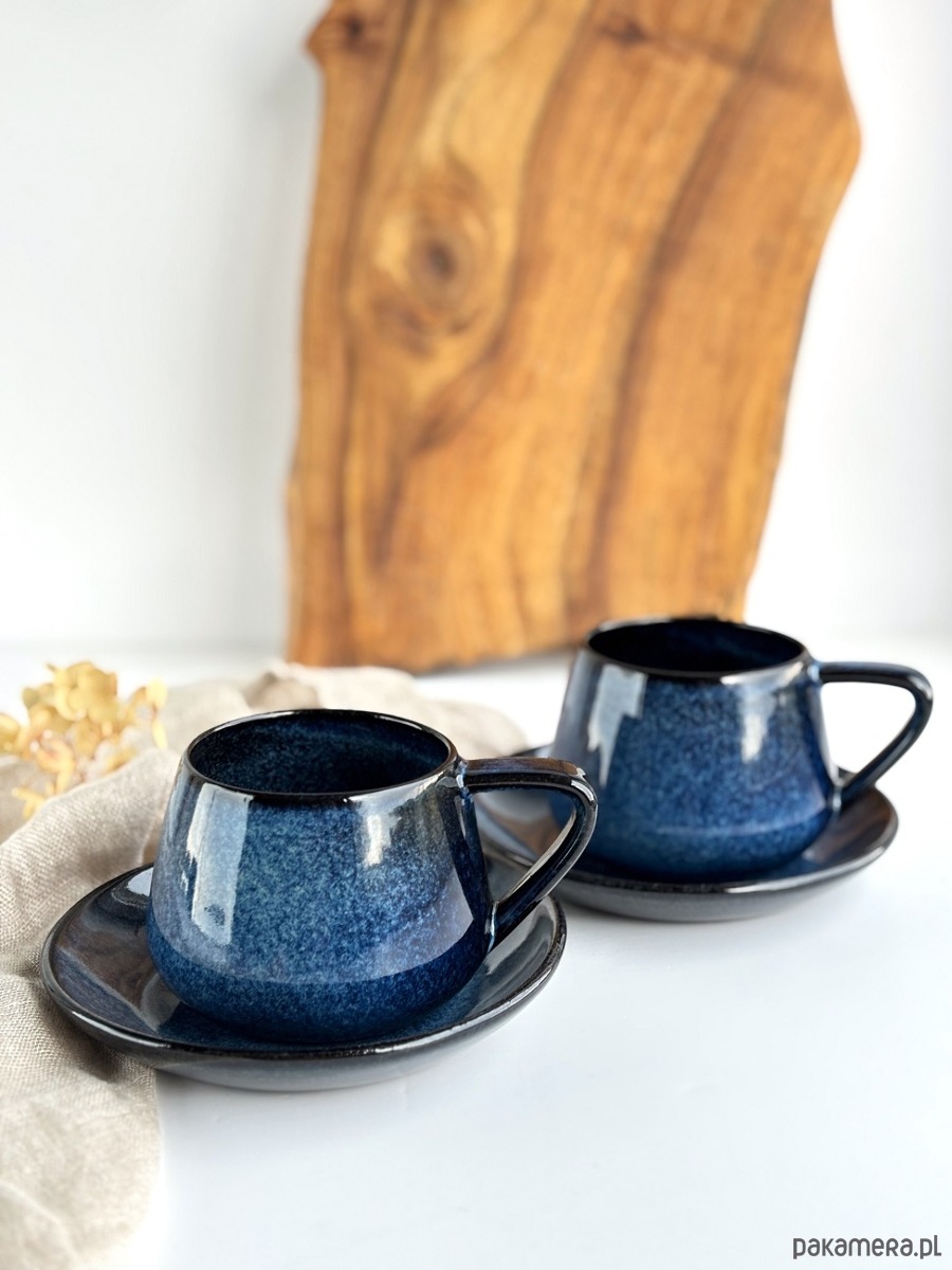 filiżanki Zestaw dla dwojga - Filiżanka Beczułka ze spodkiem 250 ml - Nocne Niebo 3