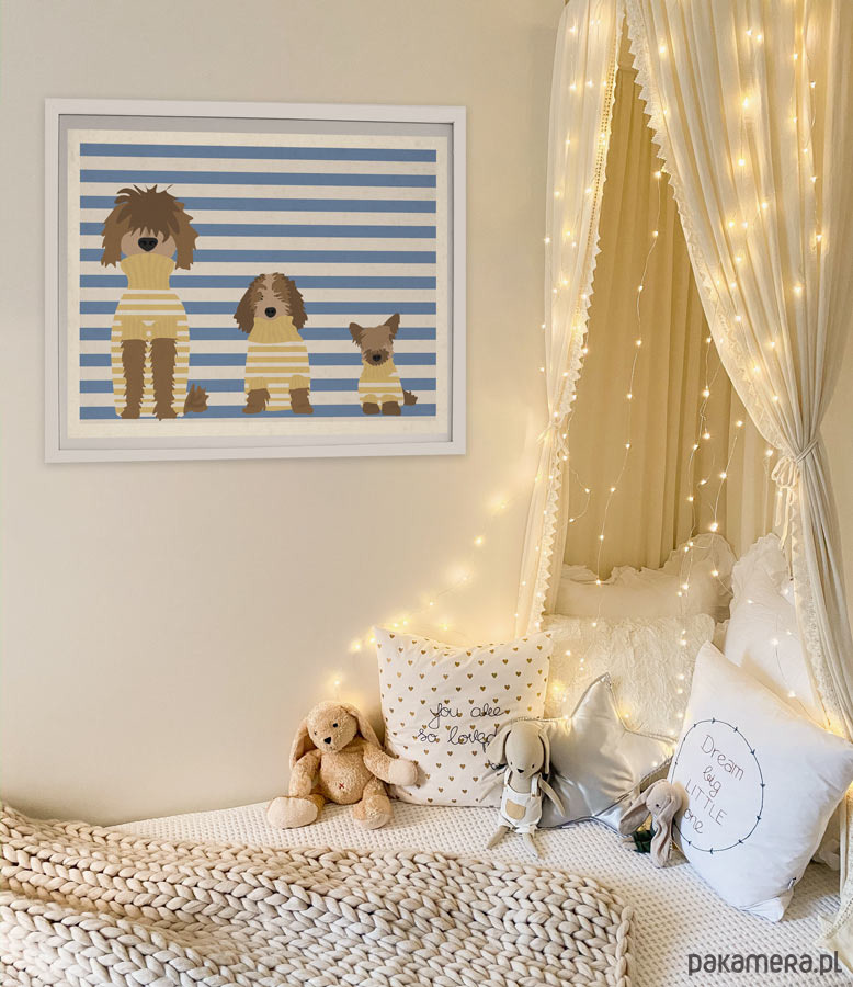 plakaty Psy w swetrach - plakat 50x70 cm fine art 5