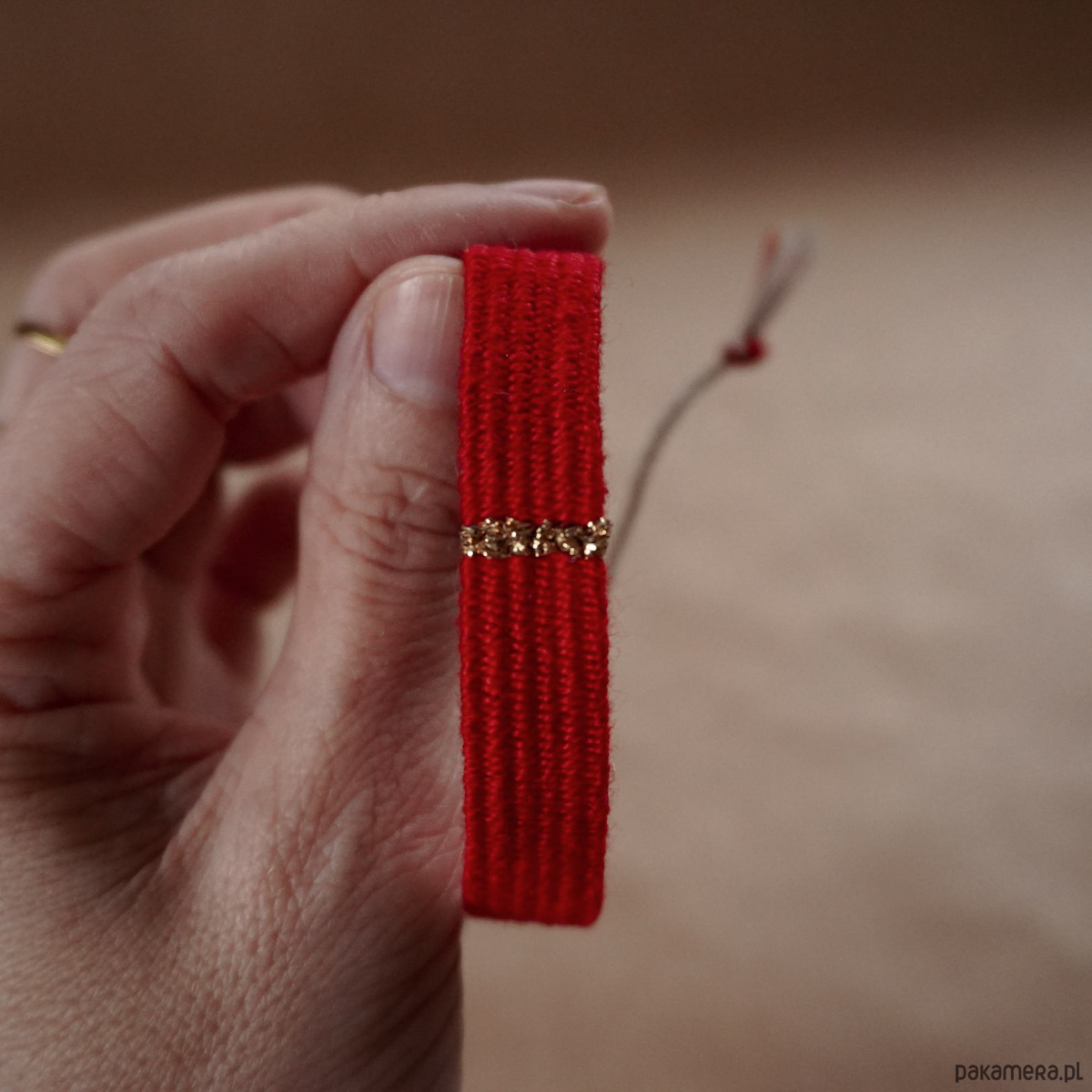 bransoletki - inne Czerwona bransoletka handmade - na szczęście 2