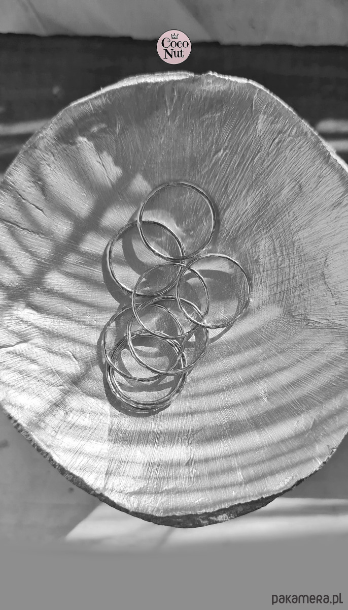 obrączki Komplet 6 obrączek TIDE srebro złocone 2