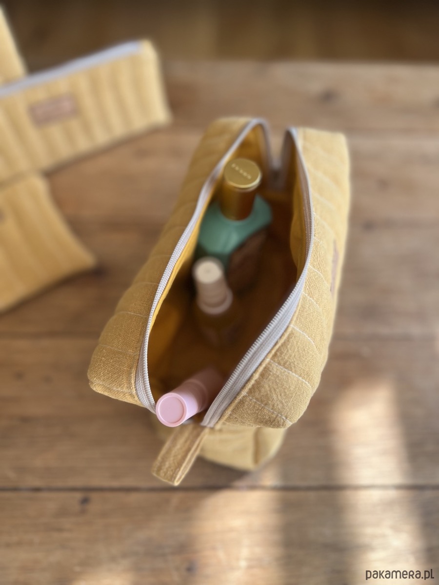 kosmetyczki Lniana kosmetyczka box - musztarda 6
