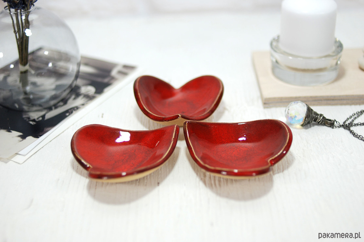 pojemniki na biżuterię Ceramiczna miseczka serce na biżuterię, drobiazgi, obrączki 5