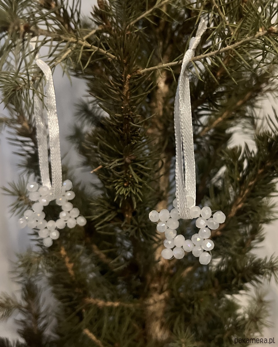ozdoby choinkowe WINTER GLOW Crystal White  zawieszka bombka 2 sztuki 2