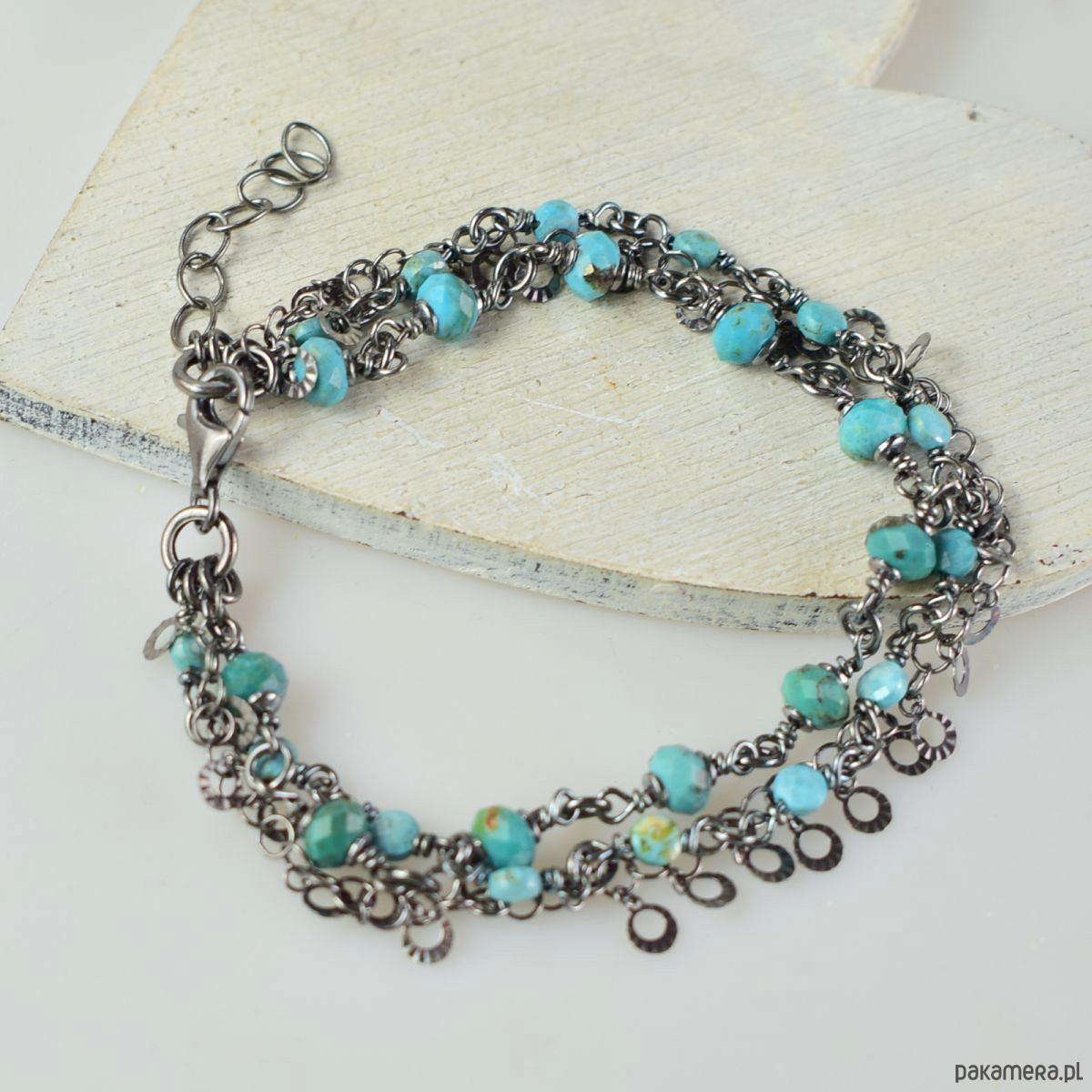 bransoletki z kamieni naturalnych Turkus w srebrze - bransoletka 1