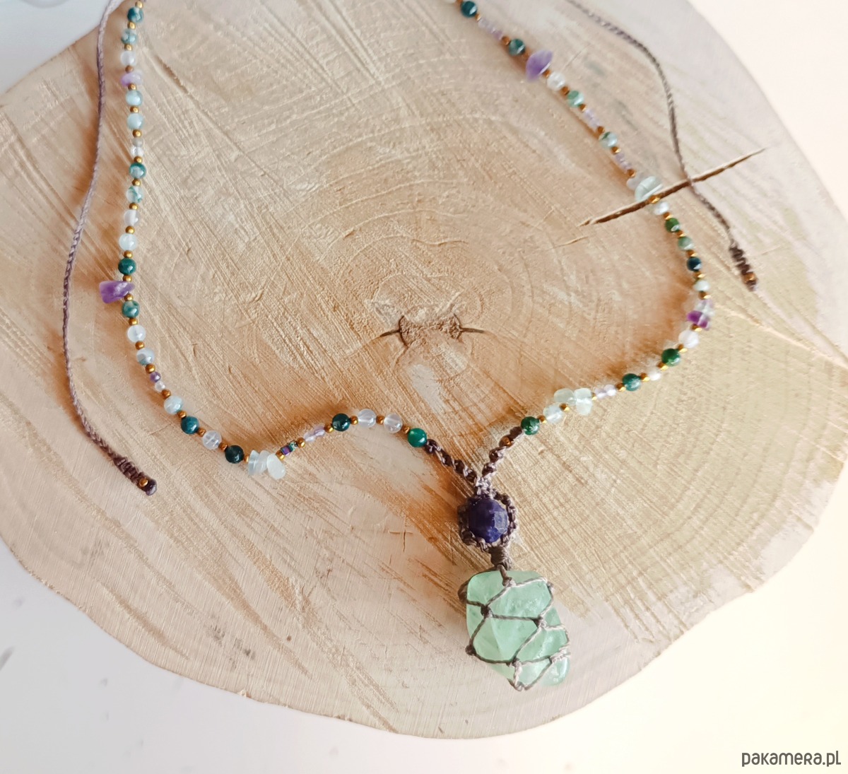 naszyjniki - inne Naszyjnik z zielonym fluorytem 4