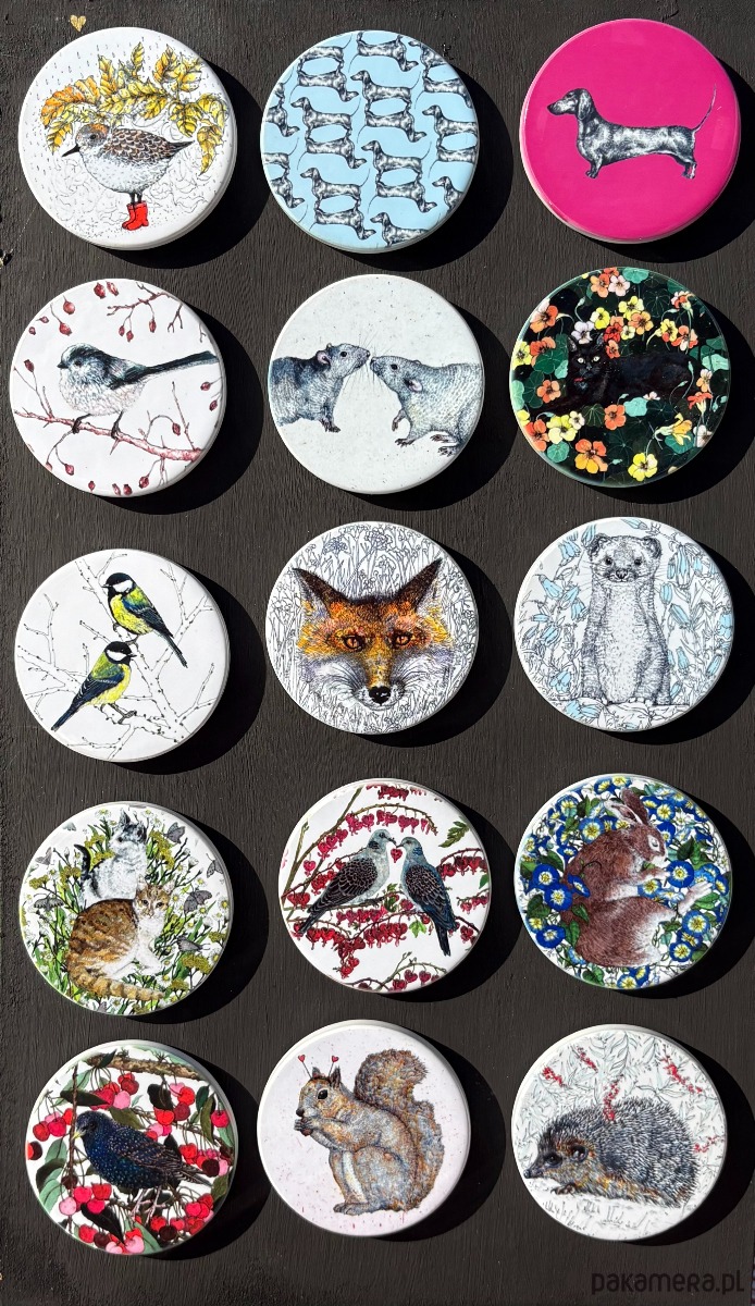 magnesy Śpiący królik- Magnes ceramiczny- Ilustracja- Zwierzaki 2