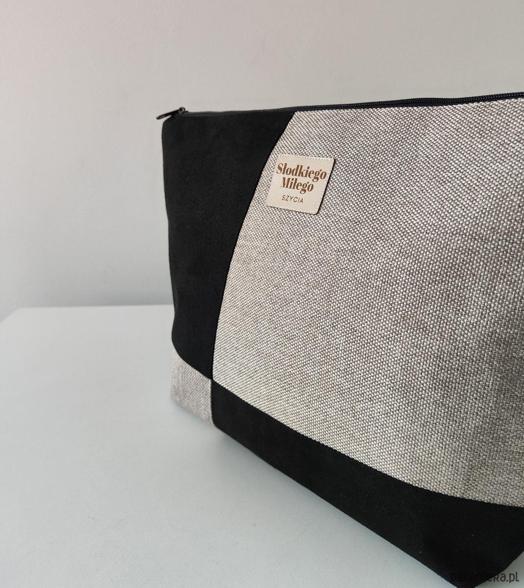 kosmetyczki Duża Kosmetyczka Patchwork F I V E - kosmetyczka z nubuku i tkanina plecionej 1