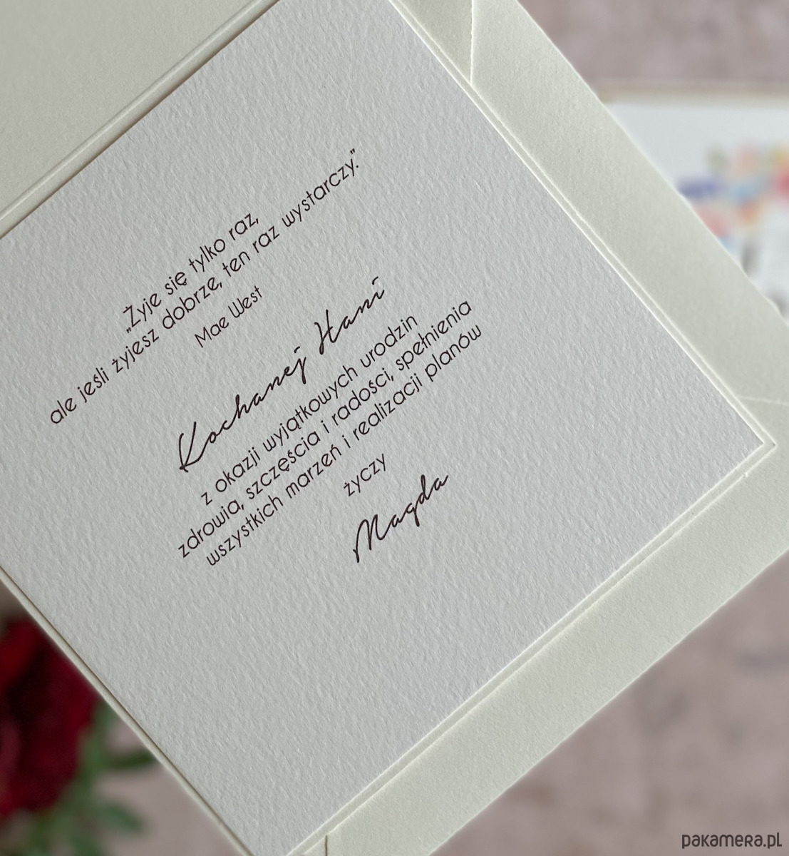 kartki scrapbooking Kartka urodzinowa z kopertą prezentową, BH 35 3