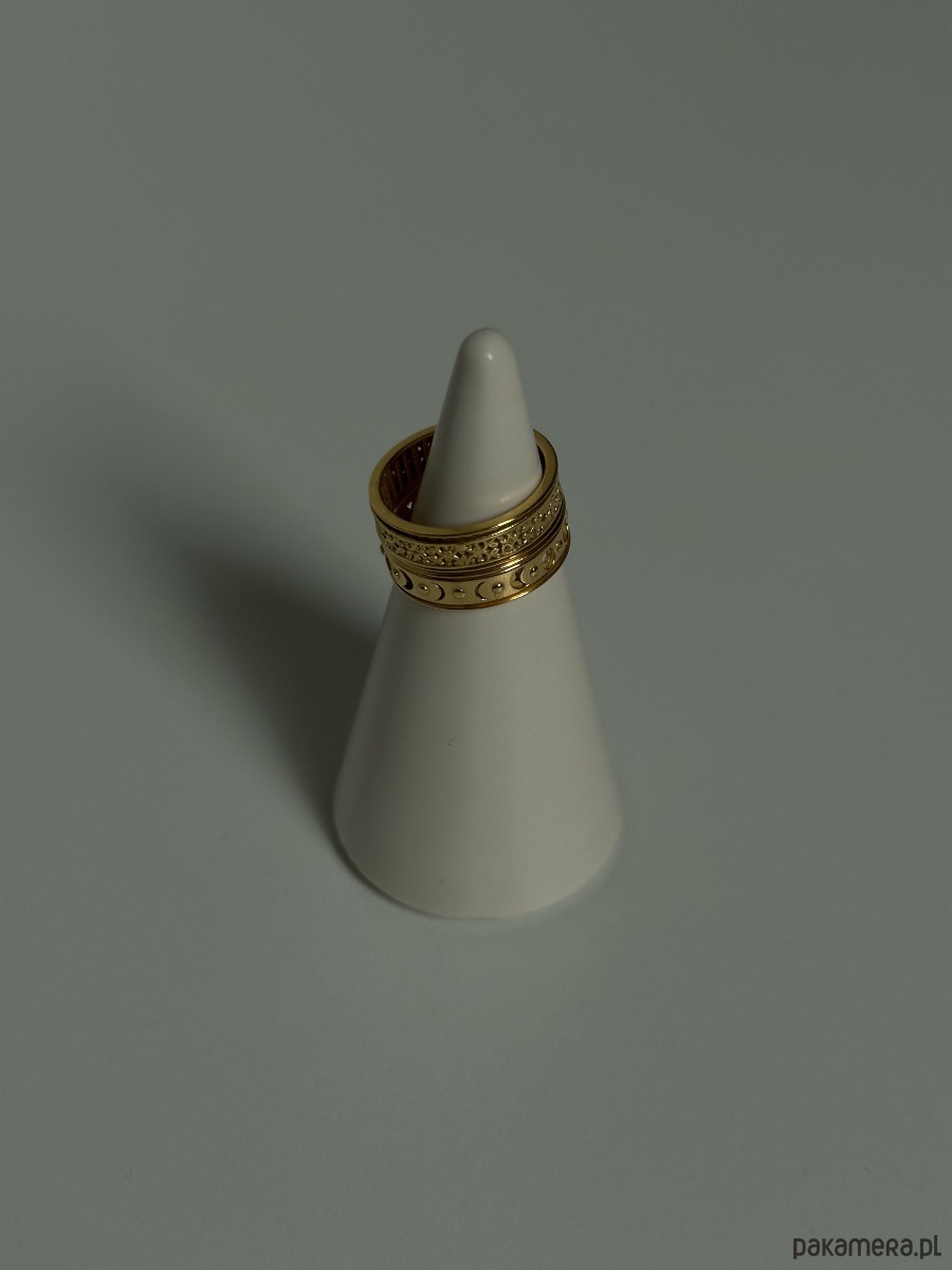 pierścionki srebrne Srebrna obrotowa obrączka z fazami księżyca i gwiazdami 1