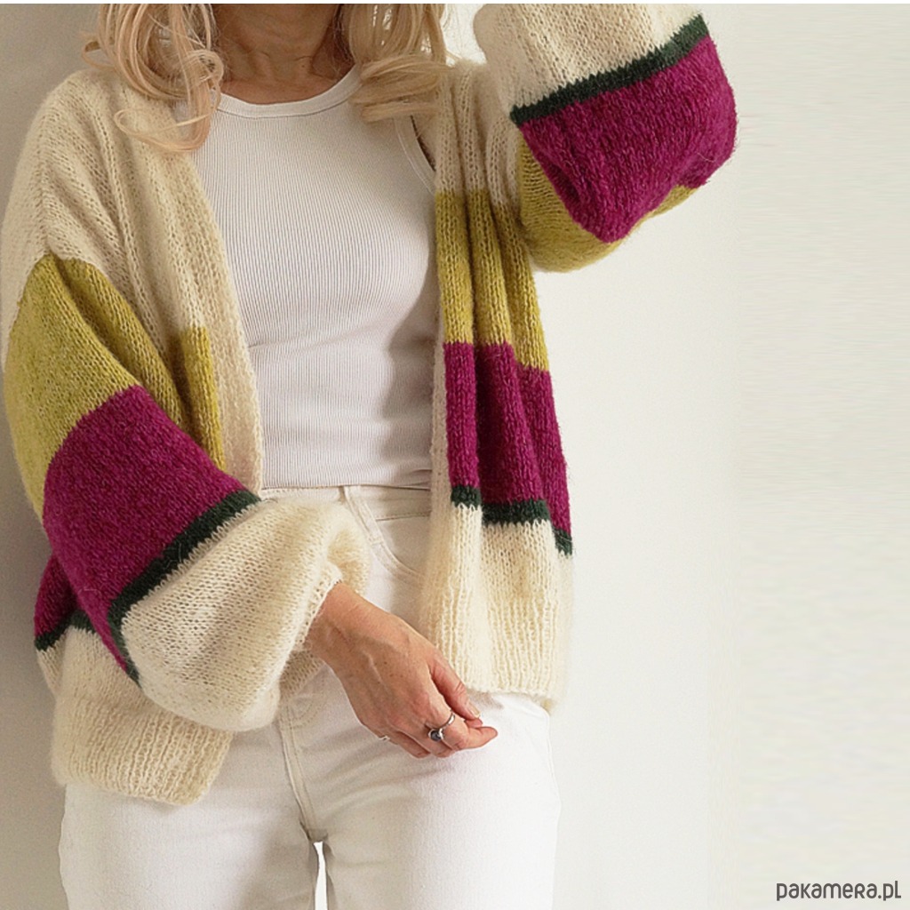 kardigany damskie Kardigan Miu z amarantem 1