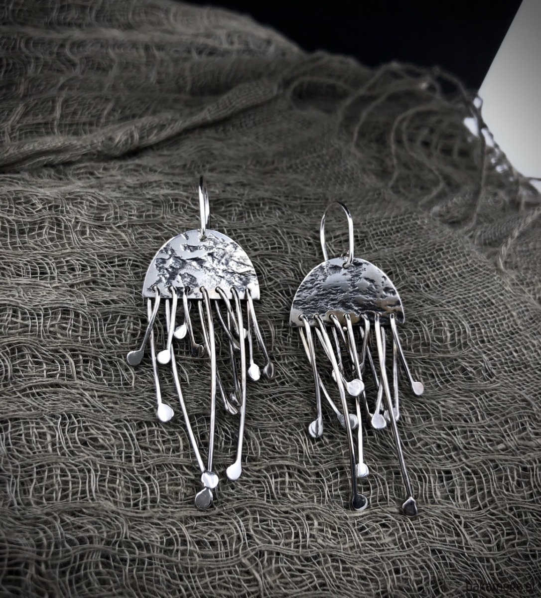 kolczyki wire wrapping MARE - srebrne kolczyki 3