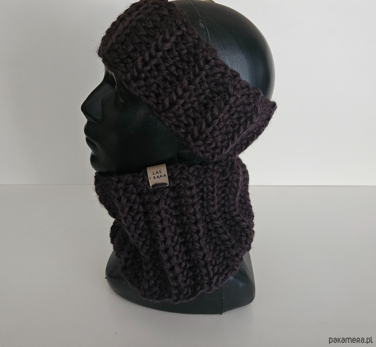 czapki damskie Brązowa Opaska wełniana 1