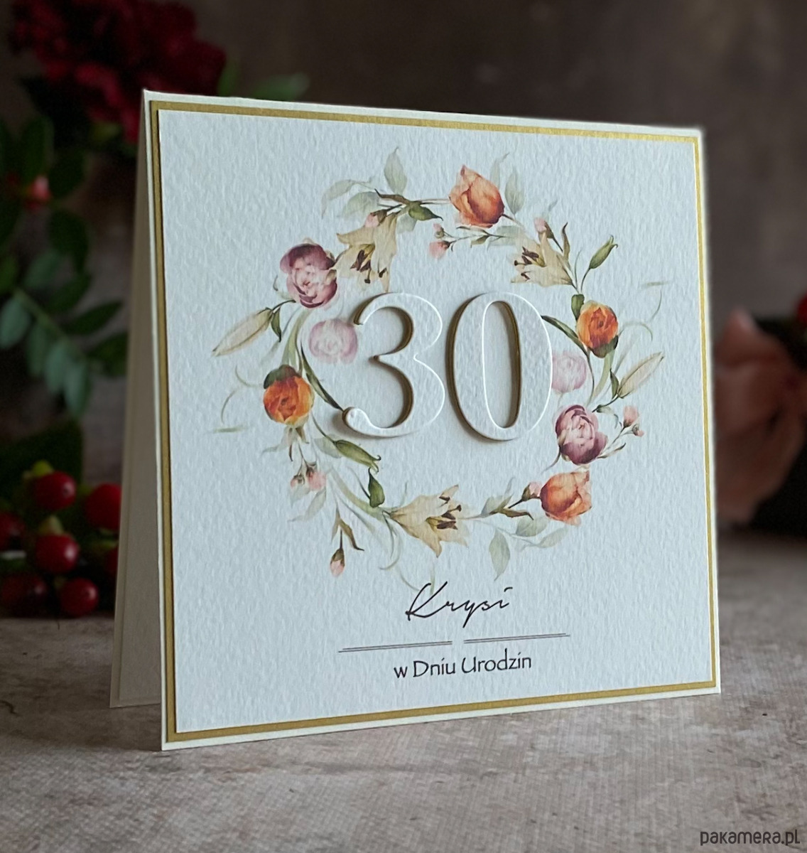 kartki scrapbooking Kartka urodzinowa z kopertą prezentową, BH 65 2