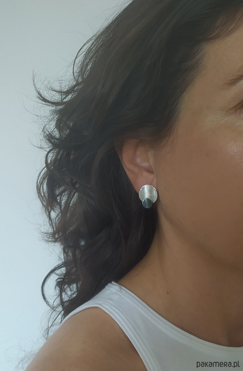 kolczyki srebrne Kolczyki PLATES B, srebro 925, 24K złoto 3