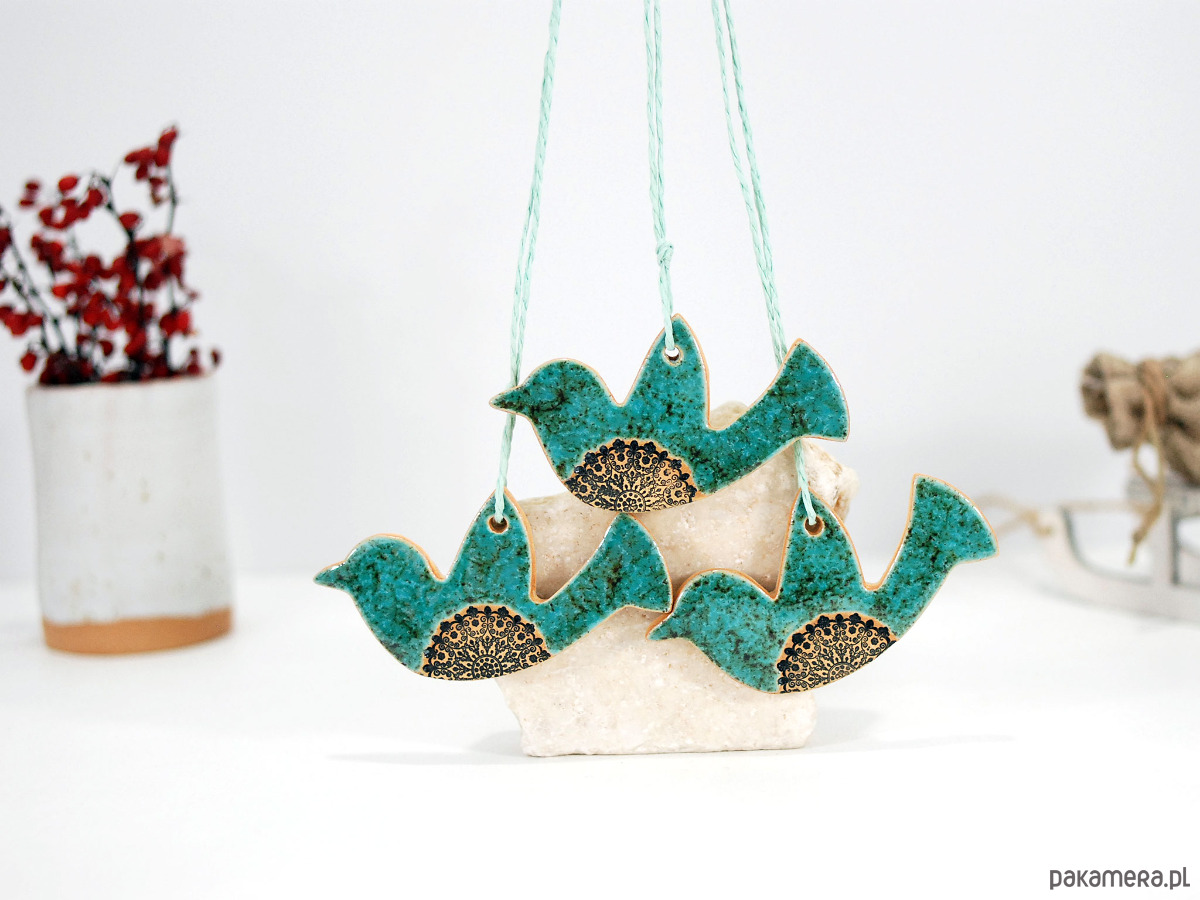 ozdoby choinkowe Turkusowe ptaszki w locie - ozdoby choinkowe 4