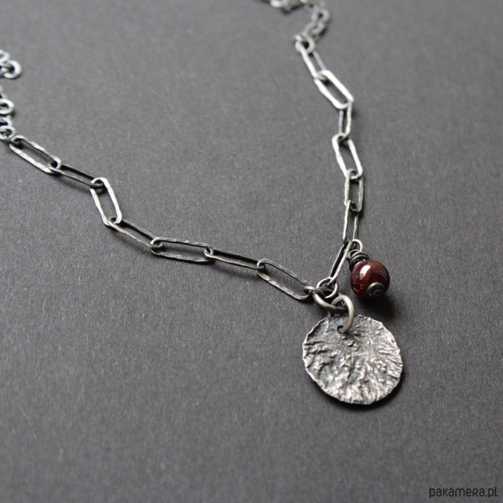 korale Naszyjnik na surowo z Granatem 1