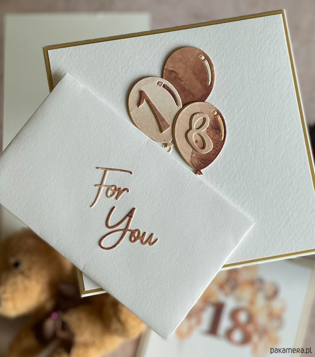 kartki scrapbooking Kartka na 18 urodziny z pudełkiem i kopertą, BH 20A 3