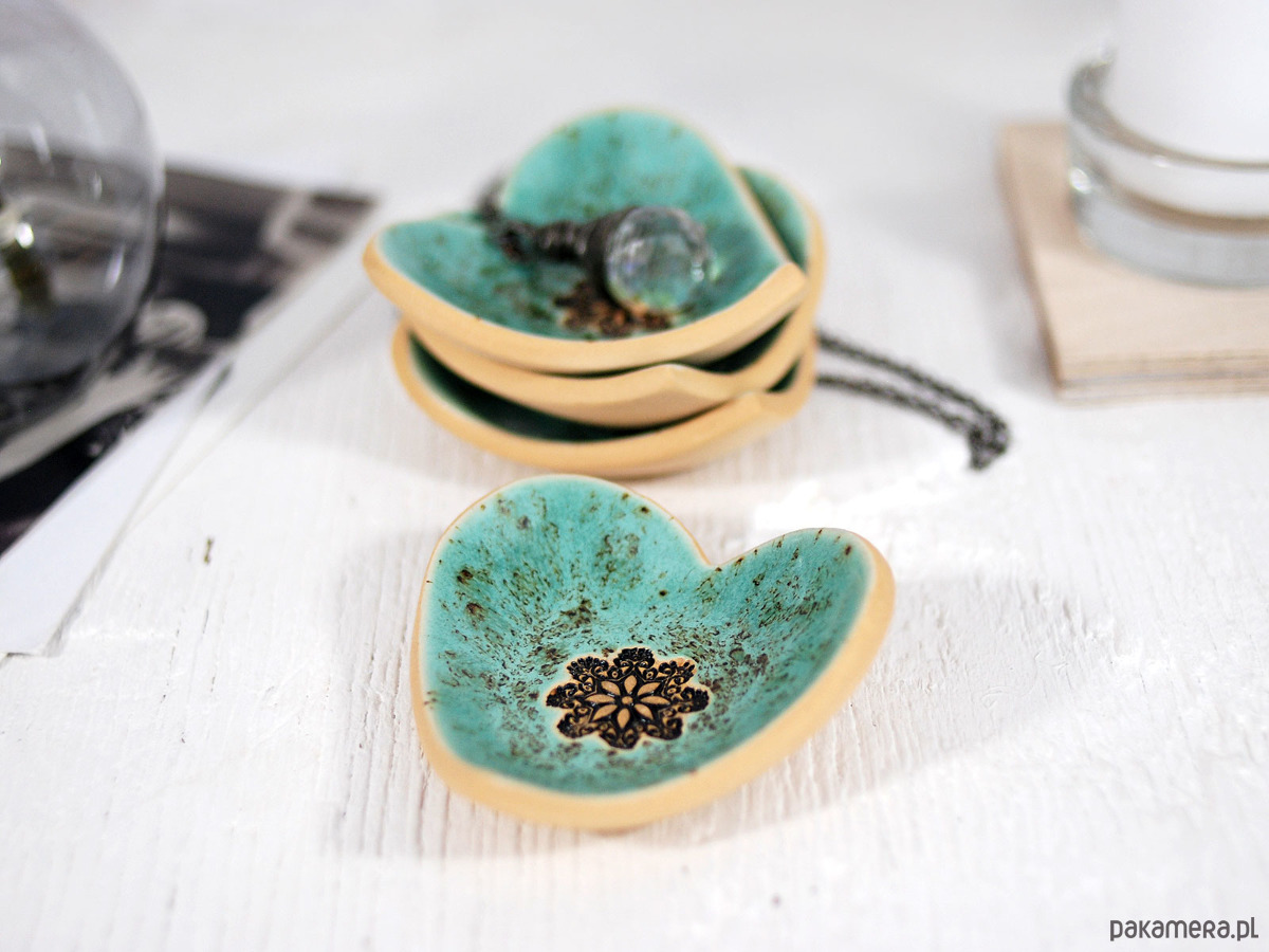 pojemniki na biżuterię Ceramiczna miseczka na biżuterię - boho 2