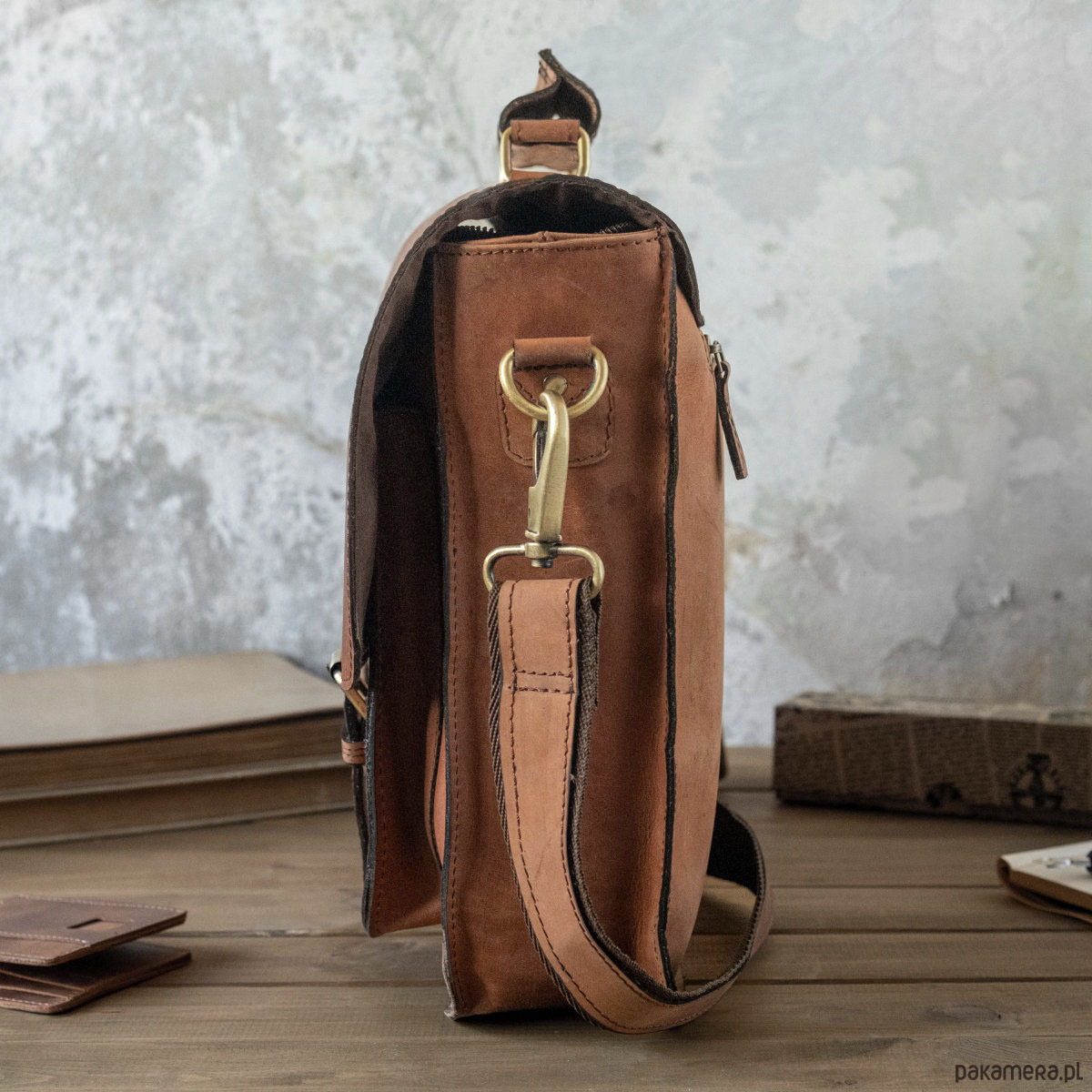 torby na ramię Torba Vintage Retro Skórzana Damska Męska Brązowa Skóra Belveder BL120 4