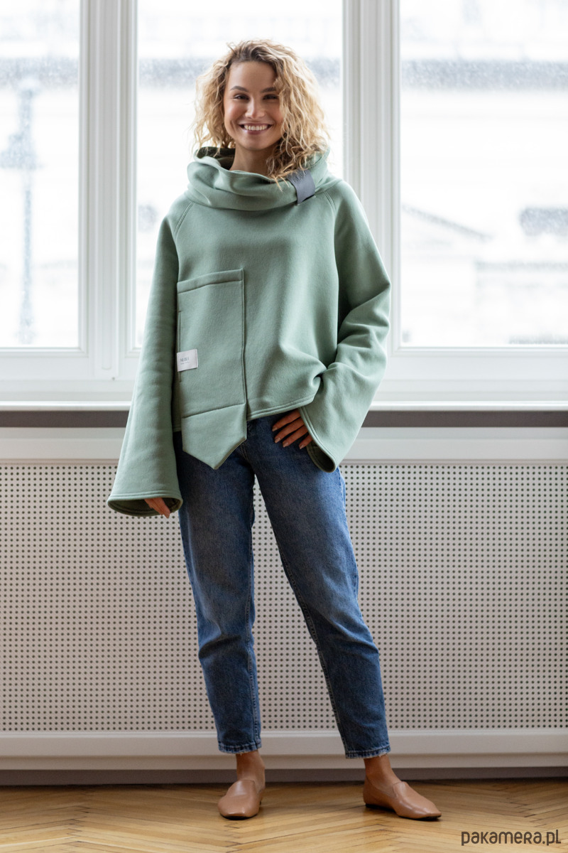 bluza bez kaptura damska Bluza z kominem / personalizowany rękaw 7