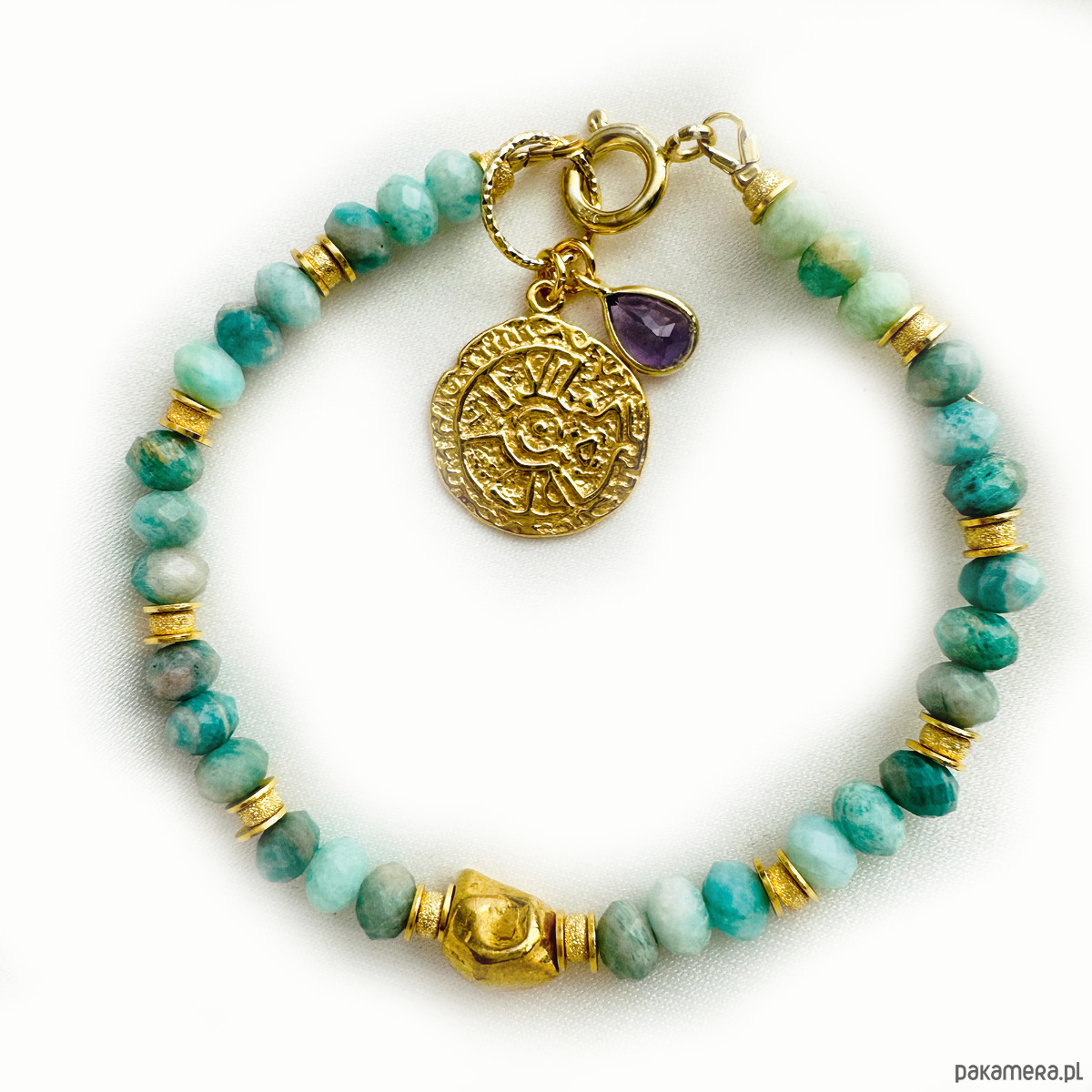bransoletki z kamieni naturalnych BŁOGOŚĆ 1- Bransoletka AMAZONIT, kamienie naturalne 1