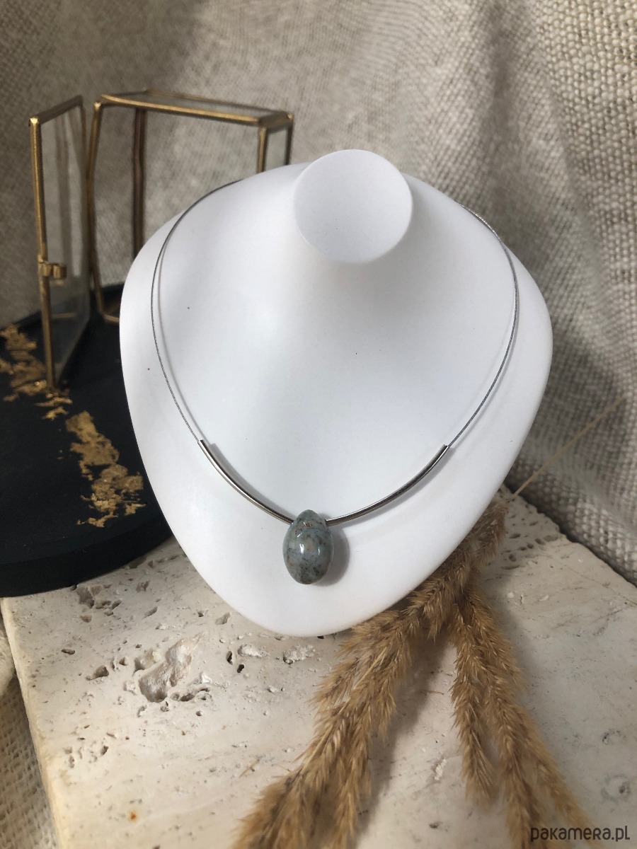 wisiory Naszyjnik agat szary 1