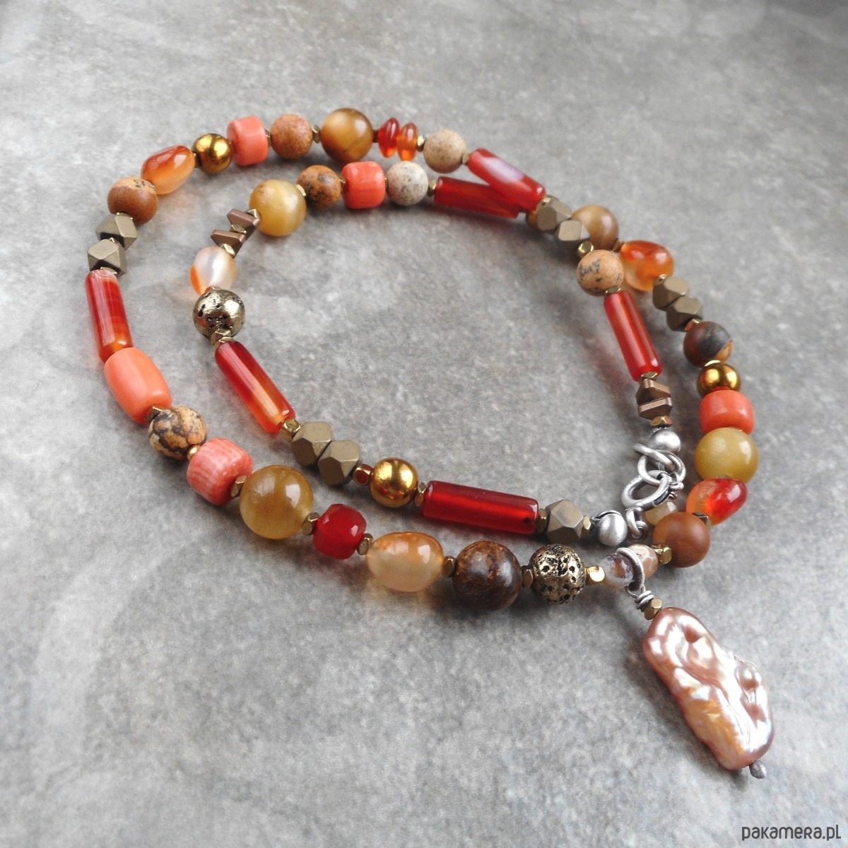 srebrne naszyjniki Złota jesień srebro 925 5