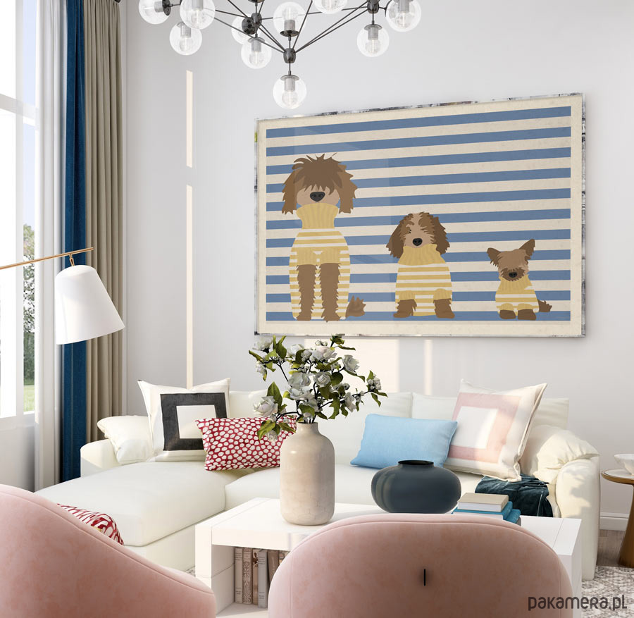 plakaty Psy w swetrach - plakat 50x70 cm fine art 3