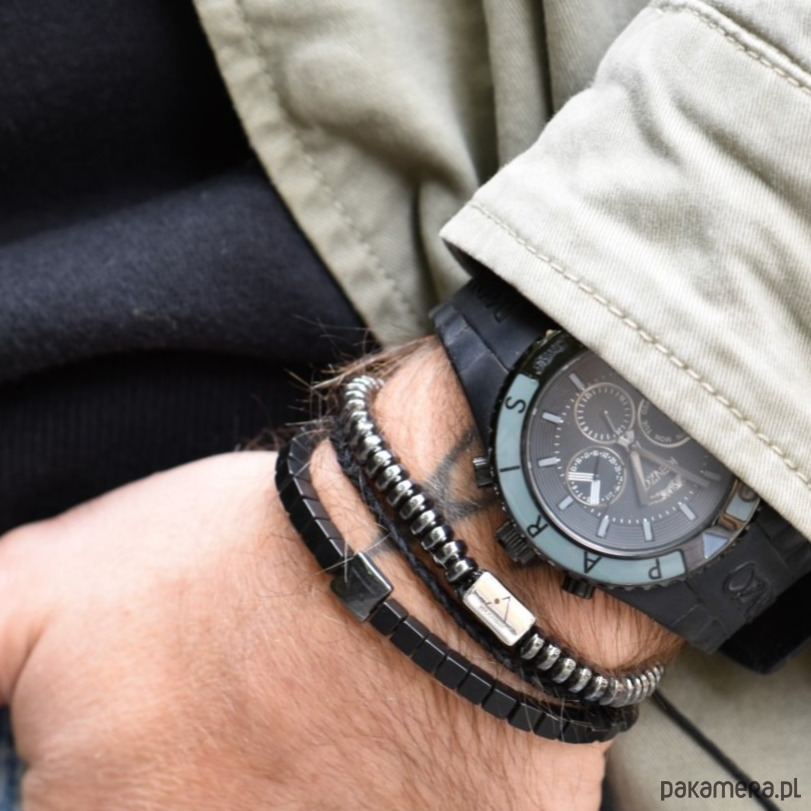 biżuteria męska Hematyt na sznurku 2