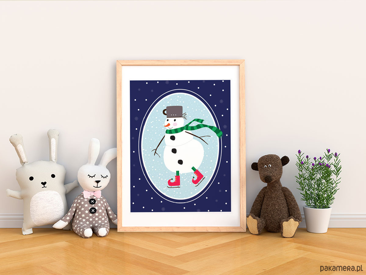 obrazy i plakaty do pokoju dziecięcego Bałwanek, plakat do pokoju dziecka 1