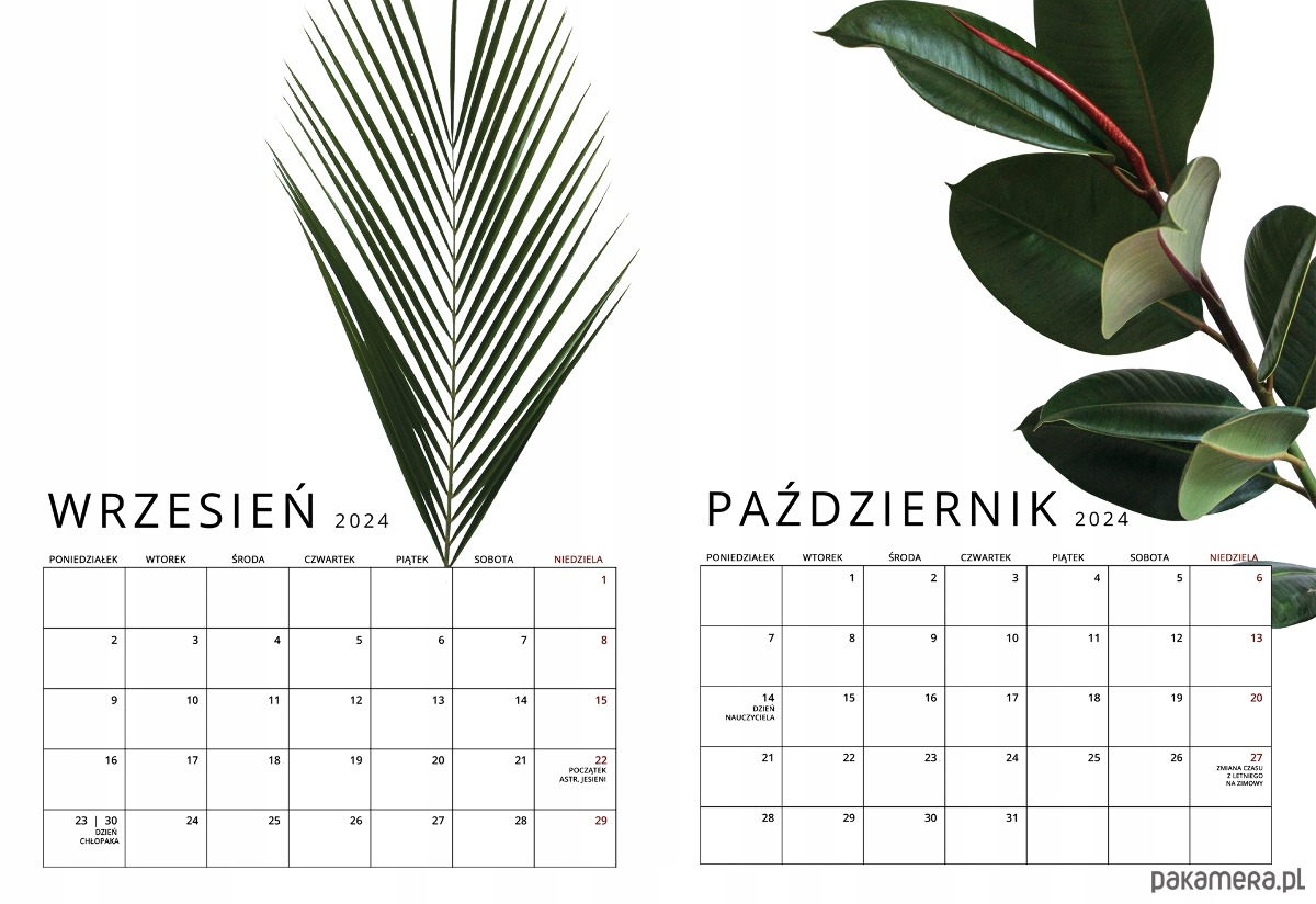 kalendarze i plannery Kalendarz ścienny na Spirali Botaniczny A3 Premium 5