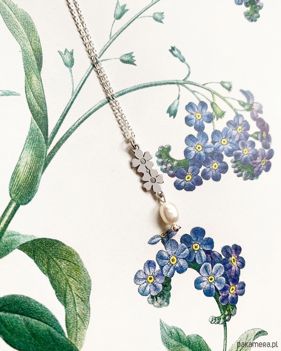 wisiory Niezapominajka- Flora- wisior z perełką 2