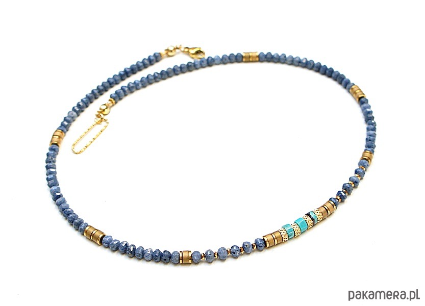 chokery Koral niebieski /choker/ naszyjnik  - Szlachetna kolekcja 4